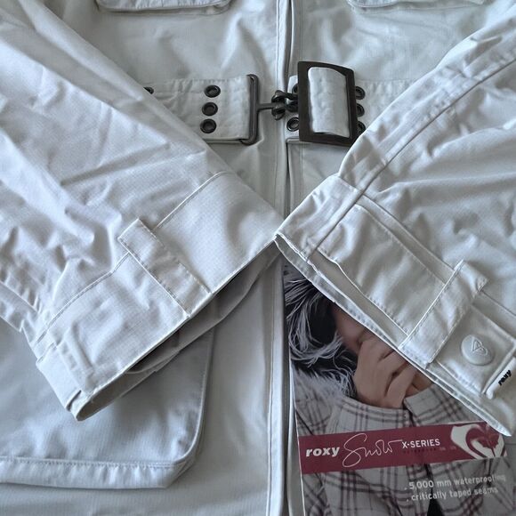 NWT ROXY X-Series Atomic Fireball Belted‎ Hooded Jacket White Size X-Small - Picture 13 of 16